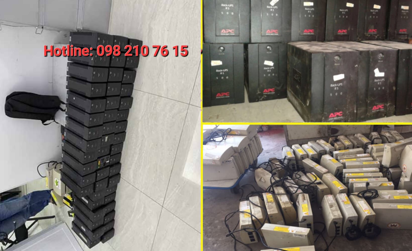 Công ty anh Vũ chuyên thu mua bình ắc quy, Bình ups cũ hỏng với giá cao nhất trên thị trường. Bạn đang có bình ups bình ắc quy cũ hỏng không dùng tới, Cần bán thanh lý nhưng chưa biết ở đâu uy tín giá cao. Vậy địa chỉ anh Vũ chính là điểm thu mua thanh lý cho mọi cá nhân và các đại lý phế liệu cửa hàng thu gom bình ắc quy cũ. Hotline: 0982 107 615 Địa chỉ: 163 Thái Hà – Đống Đa – Hà Nội Bình ups lưu điện cũ hỏng mà anh Vũ Thu mua tại Hà Nội Có nhiều loại bộ lưu điện (UPS) khác nhau có thể được thu mua làm phế liệu. Dưới đây là một số loại UPS phổ biến mà các đơn vị thu mua phế liệu thường quan tâm: Thu mua bình UPS Offline (Standby): Loại UPS này chuyển từ nguồn điện lưới sang pin chỉ khi có mất điện. Điều này làm giảm cơ hội để chúng được sử dụng liên tục, và khi chúng trở nên cũ kỹ hoặc hỏng hóc, chúng có thể được thu mua để tái chế. UPS Line-Interactive: UPS này sử dụng bộ điều chỉnh tự nhiên của mình để duy trì điện áp ổn định. Khi chúng trở nên lạc hậu hoặc không còn hoạt động hiệu quả, chúng có thể được chuyển giao cho các đơn vị thu mua phế liệu. UPS On-line (Double Conversion): Loại UPS này duy trì máy chuyển đổi ổn định liên tục từ nguồn điện lưới sang nguồn pin. Khi chúng hết hiệu suất hoặc hỏng hóc, chúng có thể được thu mua để tái chế các thành phần và vật liệu. UPS với ắc quy lớn: Một số UPS có dung lượng ắc quy lớn để cung cấp nguồn điện trong thời gian dài. Khi ắc quy này hết tuổi thọ, chúng có thể được thu mua để tái chế chất liệu và kim loại. UPS công suất lớn (Industrial UPS): Đối với các loại UPS được sử dụng trong các môi trường công nghiệp hoặc trung tâm dữ liệu lớn, khi chúng không còn hoạt động hiệu quả, có thể thu mua để thu hồi các thành phần quý giá. Thu mua bình UPS, bình ắc quy cũ hỏng tại Hà Nội Các loại ắc quy cũ mà chúng tôi thu mua tại Hà Nội Thu mua bình ắc quy cũ xe đạp điện, ắc quy xe máy điện Thu mua ắc quy xe máy cho sirius, Honda, Yamaha, Suzuki,… Thu mua ắc quy khởi động cho xe ô tô, máy công trình,… Thu mua ắc quy xả sâu cho xe điện du lịch, ắc quy xe nâng điện,… Thu mua ắc quy viễn thông, ắc quy UPS, ắc quy lưu điện,… Thu mua ắc quy Amaron, Delkor, Varta, Atlas, ắc quy xả sâu Rocket. ắc quy Viễn thông Vision, ắc quy Viễn thông Trojan, Yamato, thiên năng, GS. Đồng Nai, Panasonic, ắc quy Hyundai, X-pro, ắc quy N200, ắc quy N120, ắc quy N150, ắc quy N100 Xem thêm : Thu mua cửa cuốn cũ giá cao Quy trình thu mua bình ups, ắc quy cũ hỏng của Anh Vũ Bước 1 : Tiếp nhận đơn hàng Bước 2 : Khảo sát và báo giá Bước 3 : Vận chuyển phế liệu Bước 4 : Thanh toán Quý khách Cần bán thanh lý Bình ups cũ hỏng, bình ắc quy cũ, Cửa cuốn cũ với giá cao vui lòng liên hệ với anh Vũ để được báo giá chi tiết cụ thể